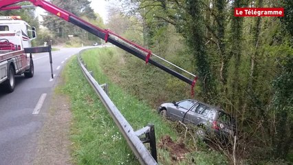Morlaix. Spectaculaire accident sur la route de Lanmeur (Le Télégramme)