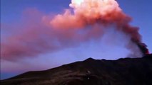 Italy's Mount Etna Volcano ; Europe's  Active Volcano Spews Lava