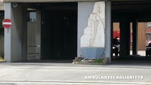 Partenza Aps Iveco CityEurofire  modulo Vigili del Fuoco Cagliari in emergenzaFire dept.responding