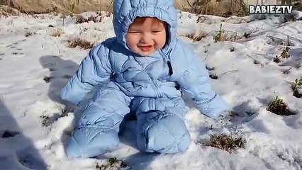 Cute Babies Playing in the Snow First Time Compilation