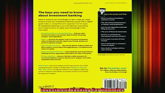 new book  Investment Banking For Dummies