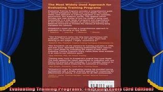 read here  Evaluating Training Programs The Four Levels 3rd Edition