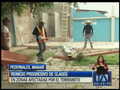 Reinicio progresivo de clases en zonas afectadas por el terremoto
