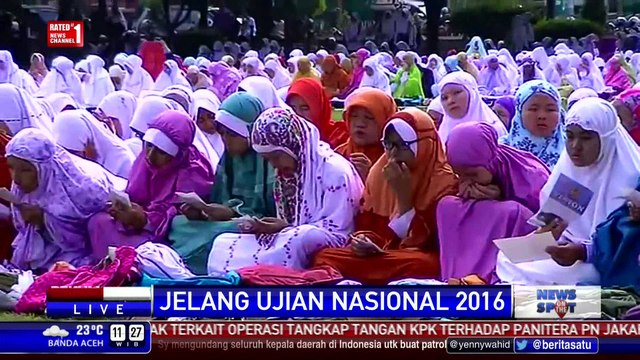 Pelajar SMP Majalengka Doa Bersama untuk UN 2016