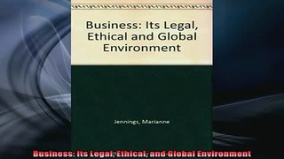 READ book  Business Its Legal Ethical and Global Environment  FREE BOOOK ONLINE