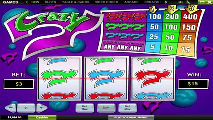 Crazy 7 ilmainen kasino kolikkopeli Playtech Video Esikatselu