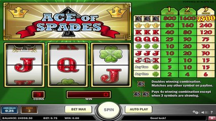 Ace of Spades ilmainen kasino kolikkopeli Play n Go Video Esikatselu
