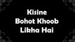 Shayari On Life | Kisine Bahot Khoob Likha Hai | New Hindi Shayari | Latest 2016 | dailymotion | Full HD Video