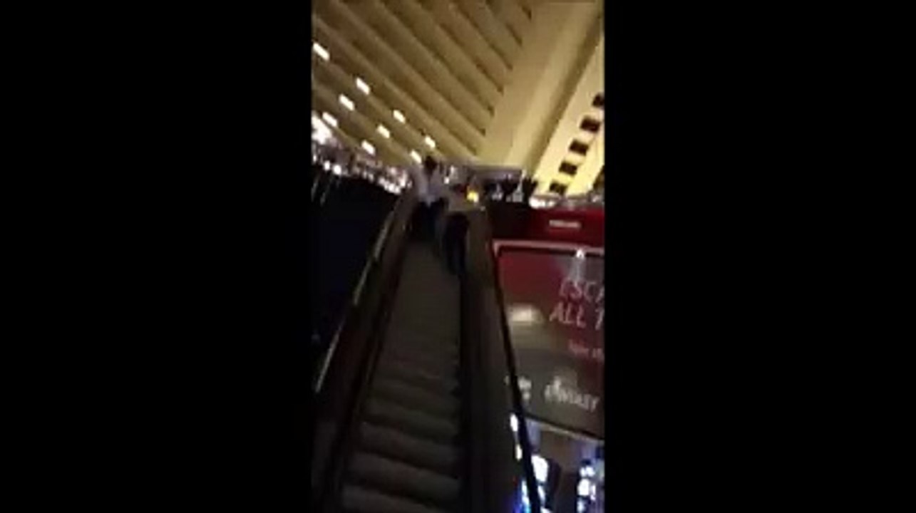 Fall Down on Staires in Mall