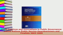Download  Good Practices and Innovations in Public Governance United Nations Public Service  Read Online
