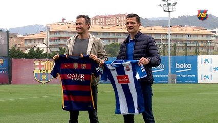 Luis Enrique encontra técnico do Espanyol antes do jogo de domingo