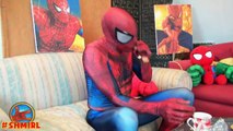 Frozen Elsa Pink SPIDERGIRL Prank by SPIDERMAN with Vacuum Cleaner Superhero Fun In Real Life SHMIRL