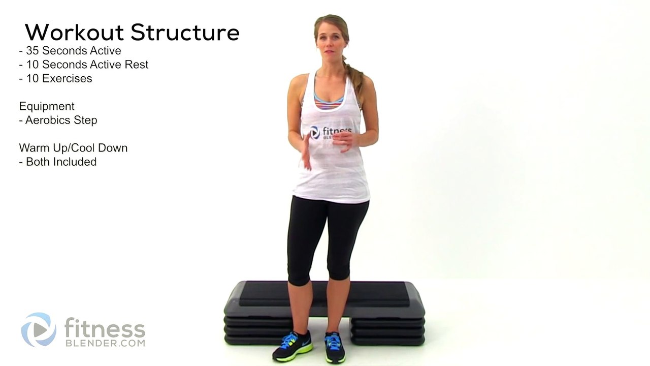 20 Minute Butt and Thigh Workout - Cardio Step Workout Video with Warm Up & Cool Down