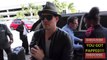 Michael Buble talks about his SEXY hat while departing at LAX Airport in Los Angeles