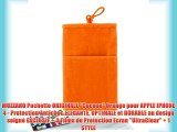 MUZZANO Pochette ORIGINALE Cocoon Orange pour APPLE IPHONE 4 - Protection Antichoc ELEGANTE
