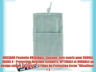 MUZZANO Pochette ORIGINALE Cocoon Gris souris pour GOOGLE NEXUS 4 - Protection Antichoc ELEGANTE