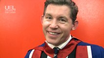 Lee Evans receives an Honorary Doctorate of the Arts from UEL