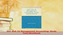 Download  AAT Unit 33 Management Accounting Study TextWorkbook Ebook