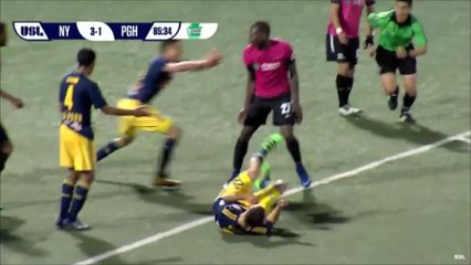 Karl Ouimette Is Sent Off And Than Kicked In The Back By Romero Parkes!