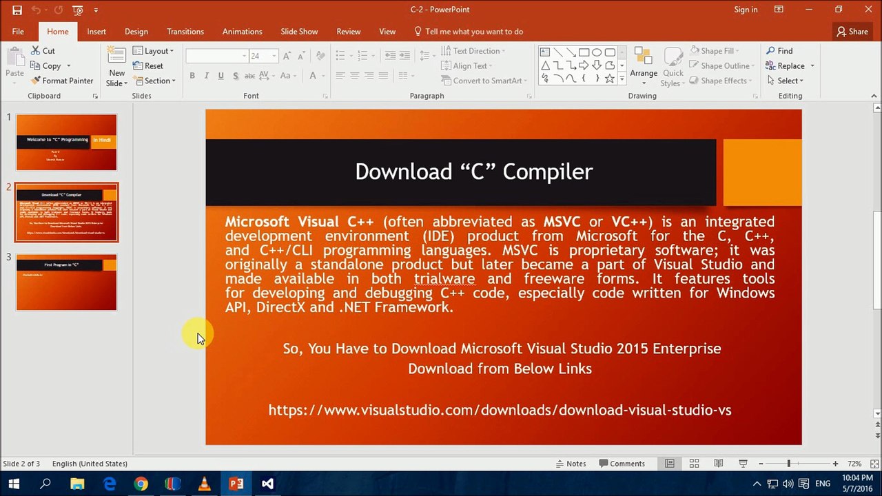 First Program in "C" Language in Hindi Part -2
