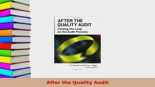 PDF  After the Quality Audit  EBook
