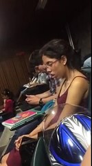 Girl is Sleeping in Classroom of University