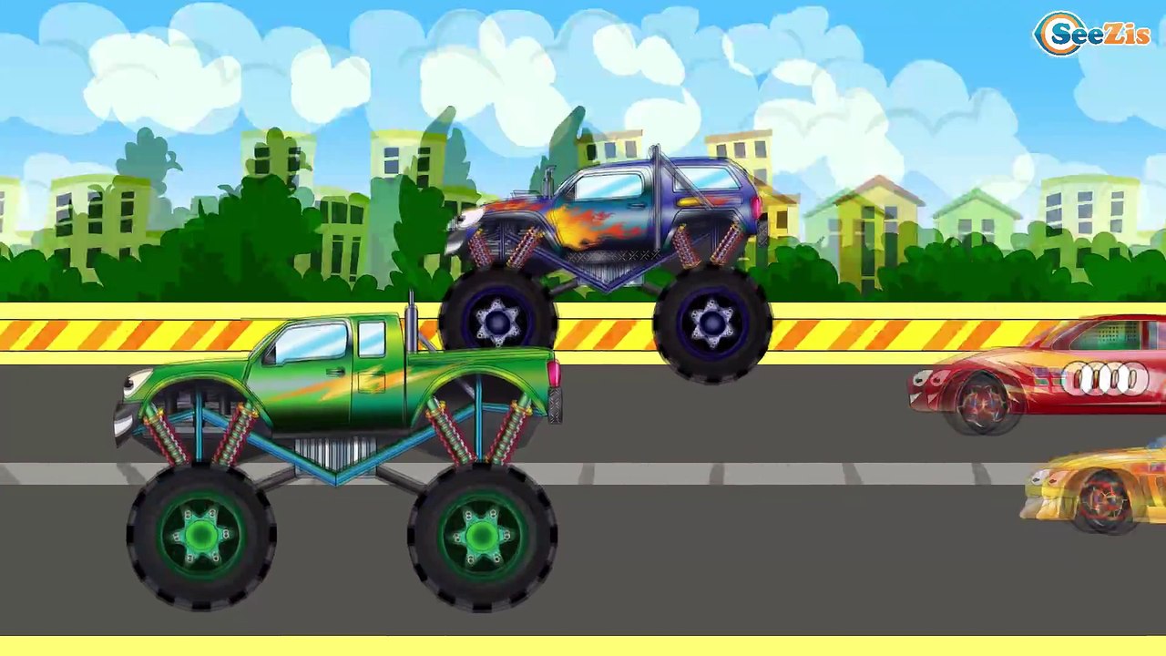 Cartoons for kids. Monster Trucks & Racing Cars. Adventures in the village. Season 5. Episode 16