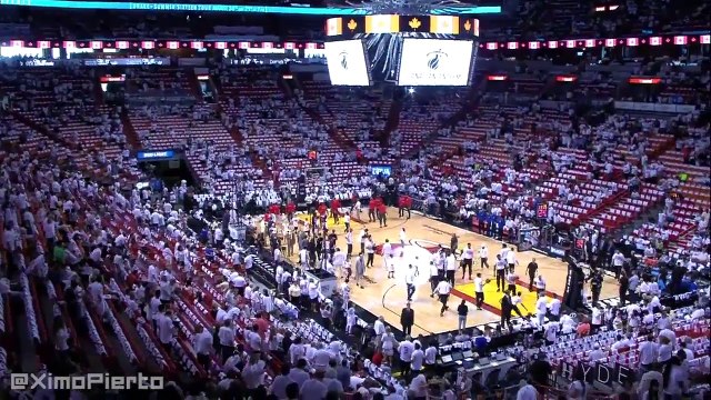 Dwyane Wade Practicing During Canadian National Anthem Raptors vs Heat Game 3 NBA Playoffs