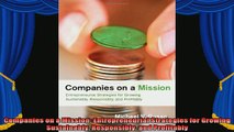new book  Companies on a Mission Entrepreneurial Strategies for Growing Sustainably Responsibly and