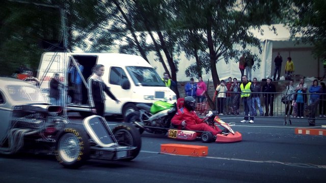 1932 Chevy Coupe Hot Rod Vs. Gokart Kawasaki 650 ccm
