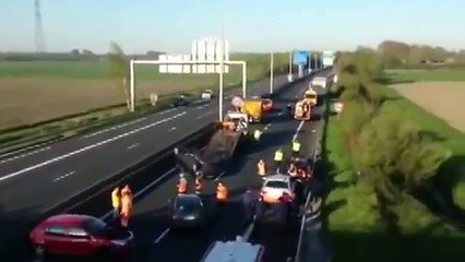 France motorway police shootout  Motorcyclist killed and 2 'people smugglers' in