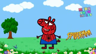 Peppa Pig Transforms into Superheroes Funny Coloring Movie Clips