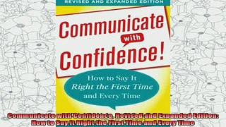 new book  Communicate with Confidence Revised and Expanded Edition  How to Say it Right the First