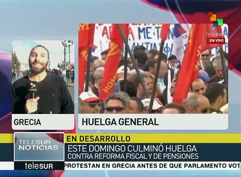 Trabajadores griegos rechazan recorte a pensiones y aumento del IVA