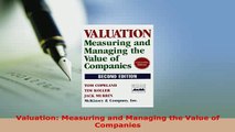 PDF  Valuation Measuring and Managing the Value of Companies PDF Full Ebook