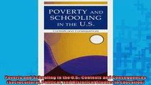 READ book  Poverty and Schooling in the US Contexts and Consequences Sociocultural Political and Full Free