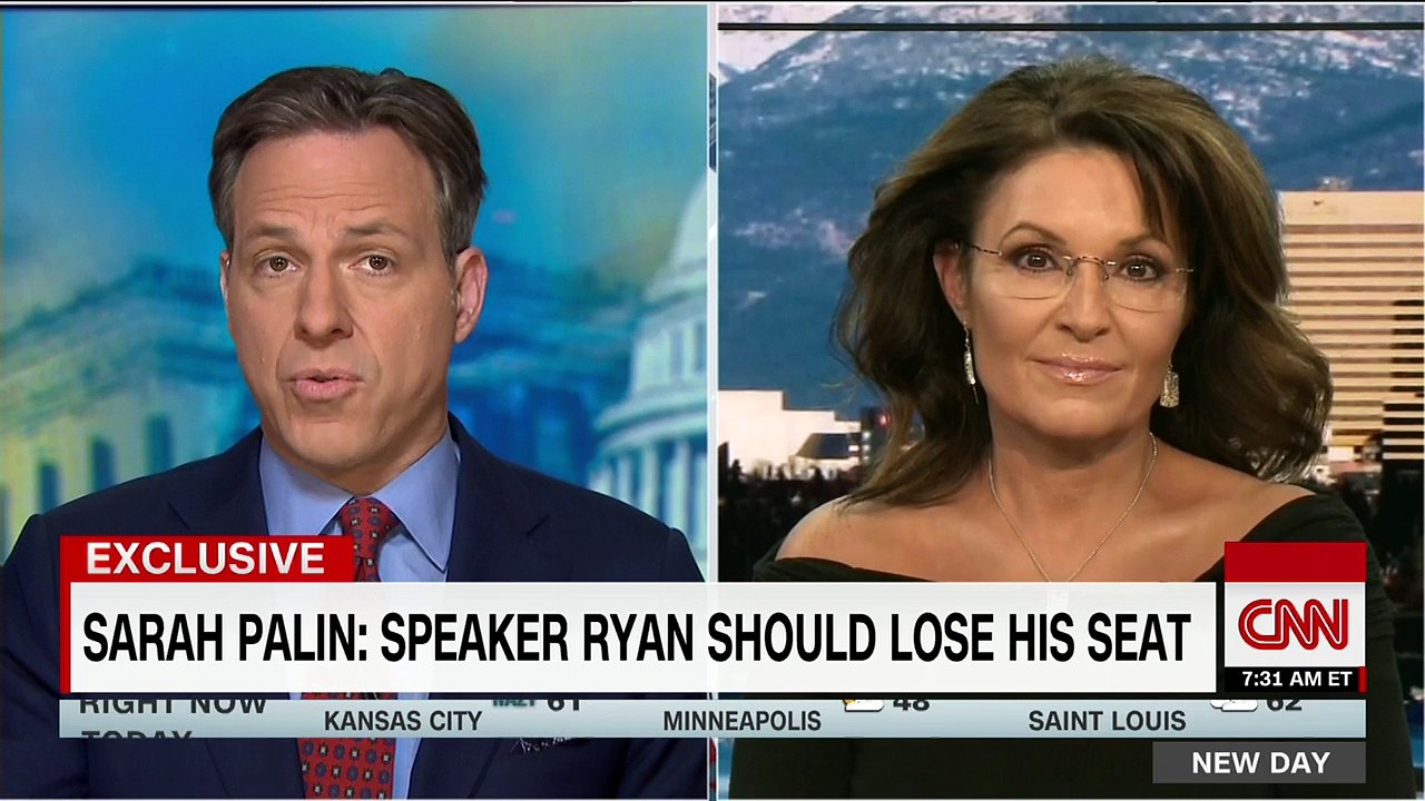 Palin will work to defeat Ryan in primary for Trump stance