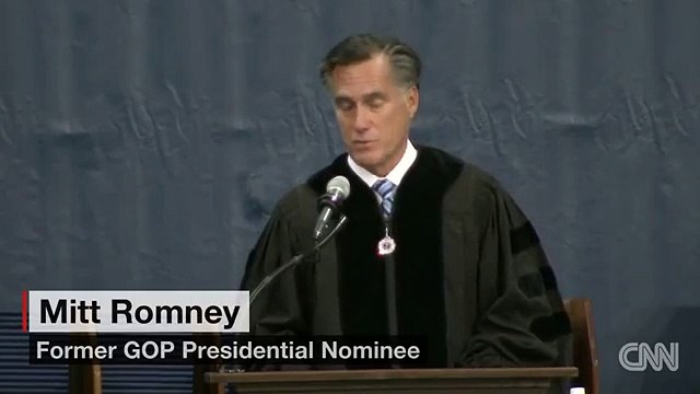 Romney warns of demagogues to new grads