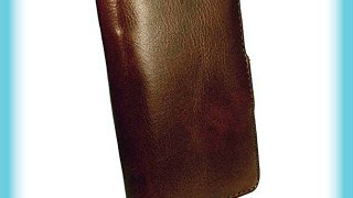 Tuff-Luv Vintage Étui housse/Portefeuille en cuir veritable pour Blackberry Z3 - Marron