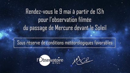 Simulation de Mercure passant devant le soleil