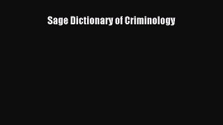 [Read book] Sage Dictionary of Criminology [Download] Full Ebook