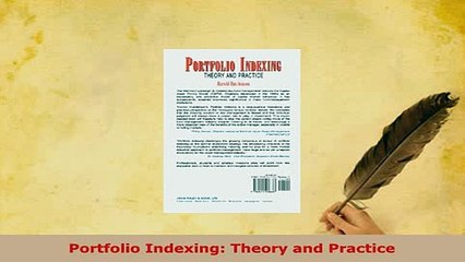 PDF  Portfolio Indexing Theory and Practice Download Full Ebook