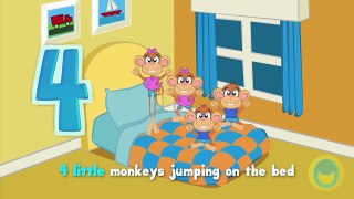 5 Little Monkeys Jumping On The Bed | Classic Nursery Rhyme Sing-along with Lyrics!