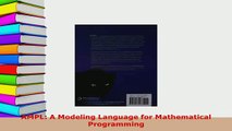 PDF  AMPL A Modeling Language for Mathematical Programming Free Books