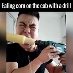 Eating Corn On The Cob With A Drill