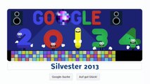 Silvester 2013 Neujahrstag 2014 Frohes neues Jahr (Google Doodle)