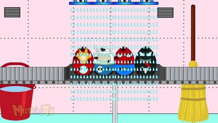 Spiderman Surprise Egg Get Clean In Car Wash - Video Surprise Eggs For Kids