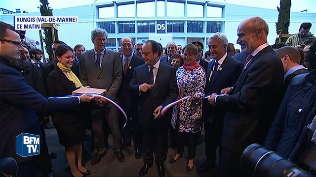 Comme un air de campagne pour François Hollande à Rungis