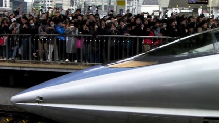 (HD)最終列車のぞみ29号500系w1編成　東京駅発車