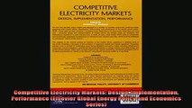 READ FREE Ebooks  Competitive Electricity Markets Design Implementation Performance Elsevier Global Energy Free Online